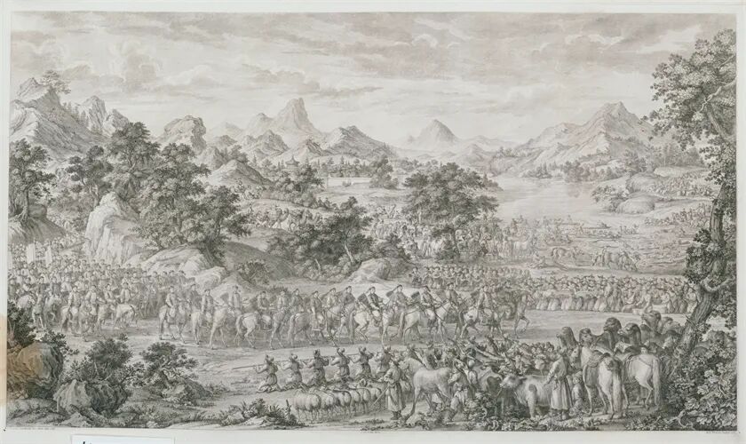 郎世宁等《平定西域战图》册