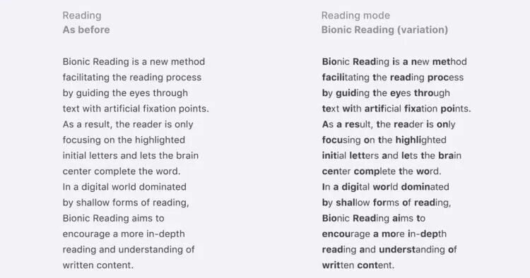Bionic Reading, A New Reading Method That Stresses Letters Within Words to  Let the Brain Fill in the Rest