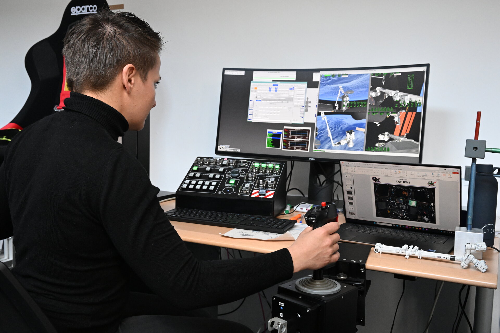 Amelie Schoenenwald during robotics training