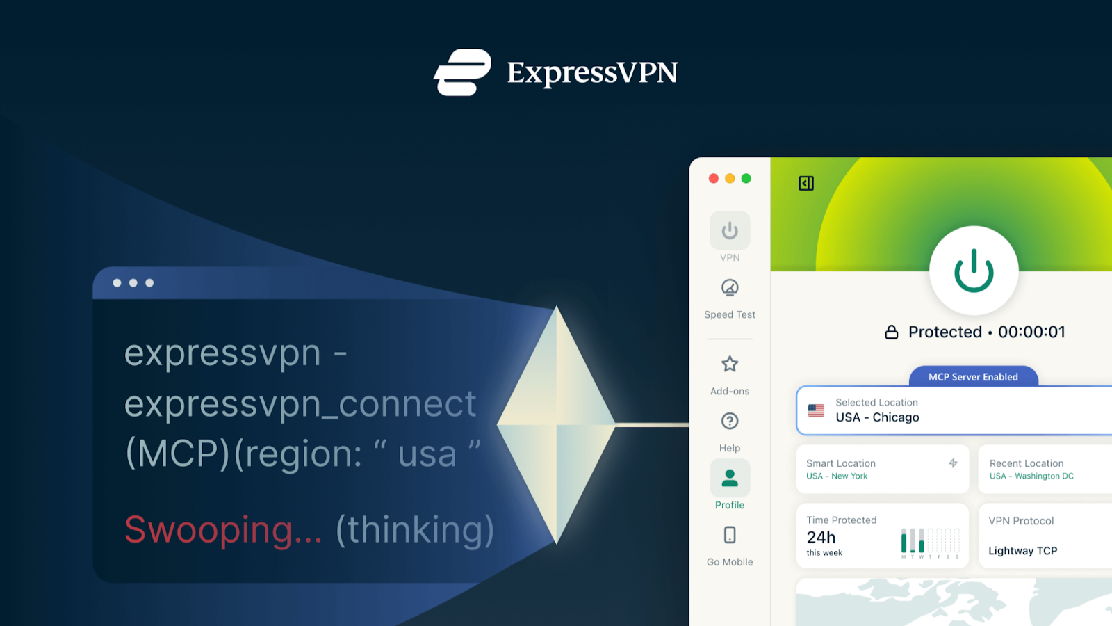ExpressVPN MPC server for AI agent — promo image