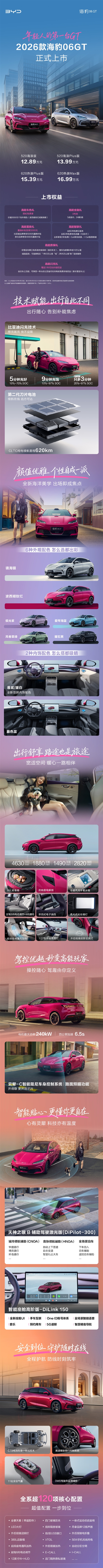 全系标配比亚迪闪充、二代刀片电池！2026款海豹06GT/旅行版上市：11.19万起