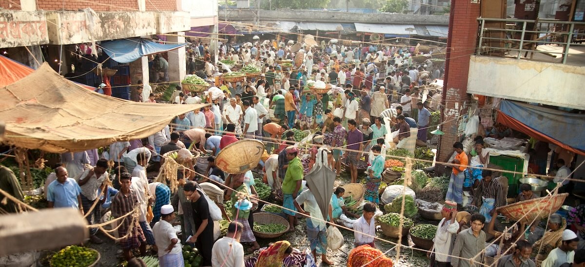 A Crowded Market in Dhaka, Bangladesh (image by International Food Policy Research Institute / 2010 and used here on a Creative Commons license)