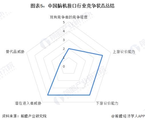 图表5：中国脑机接口行业竞争状态总结