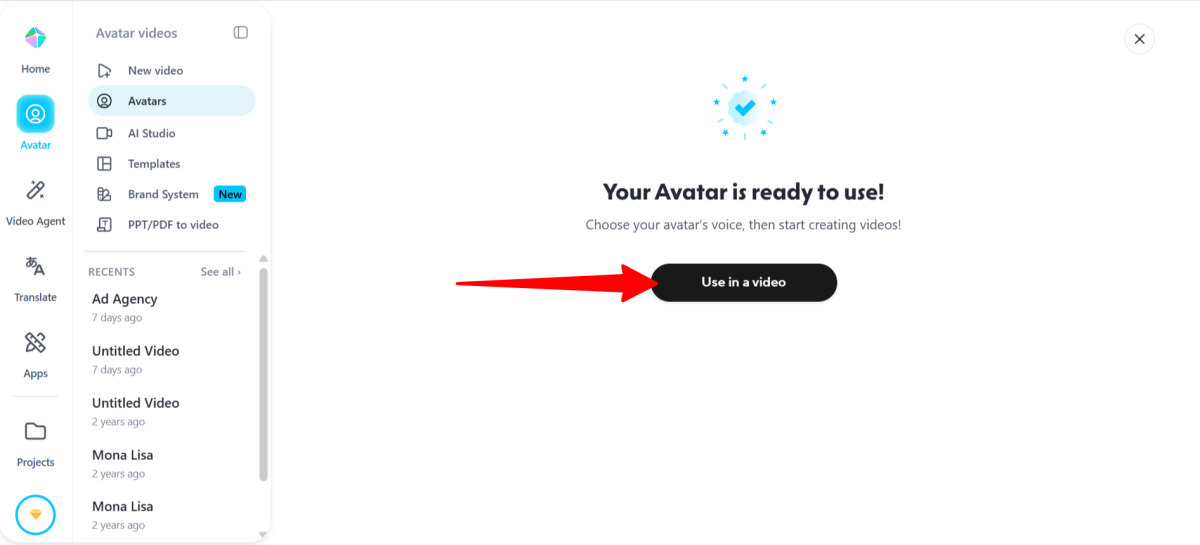 Creating an avatar and using it in a video with HeyGen.