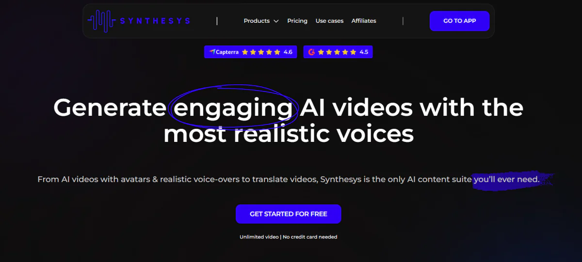 Synthesys homepage.