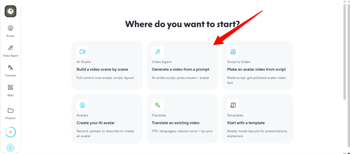 Generating a video from a prompt with HeyGen.