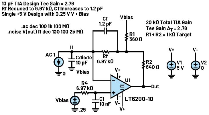 图2.将设计调整为5 V单电源供电