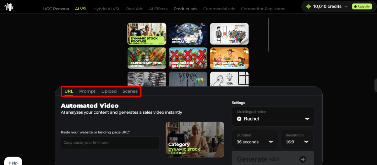 Different ways to automate an AI video with Synthesys.
