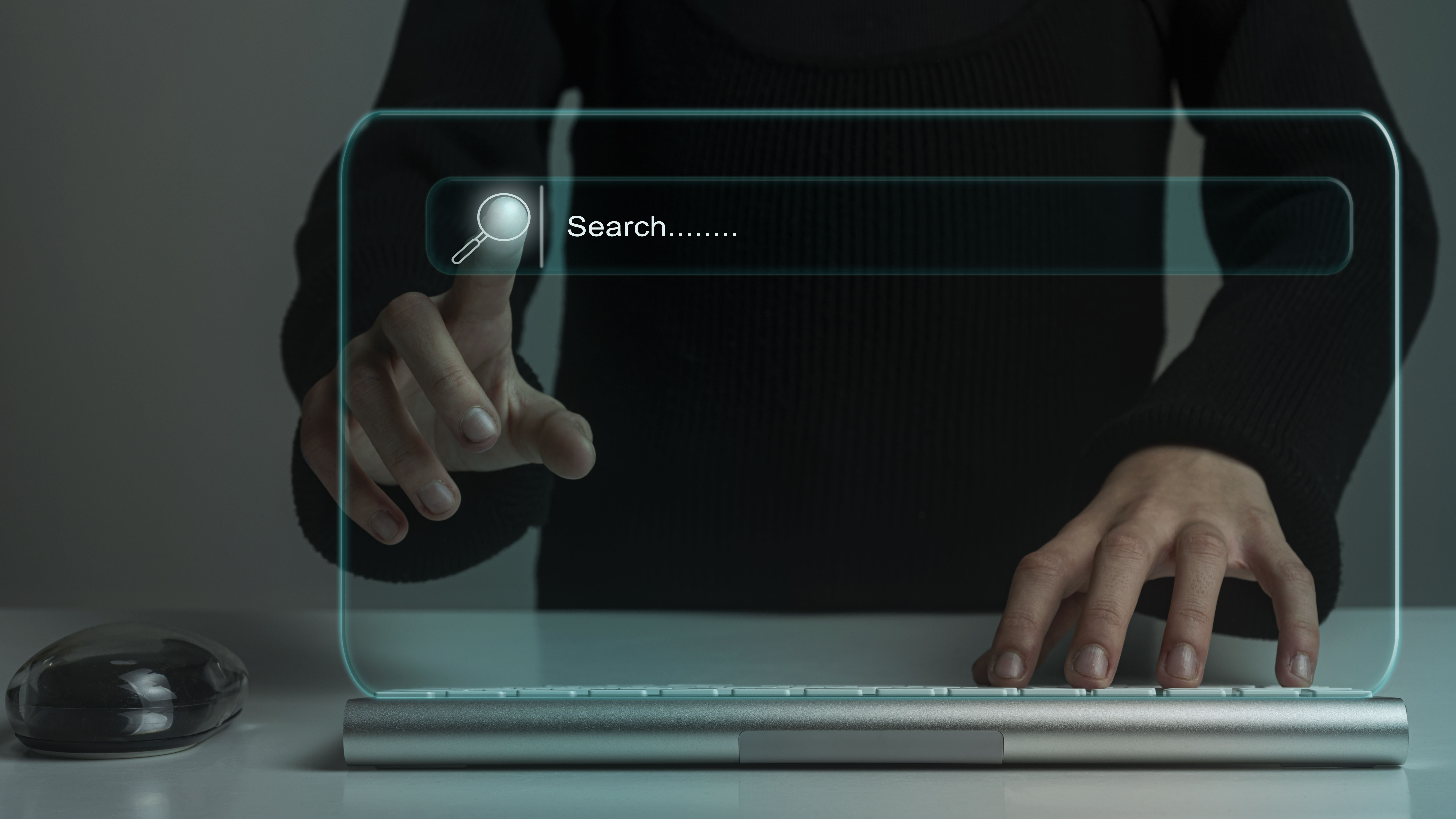 Woman use internet for information and browsing