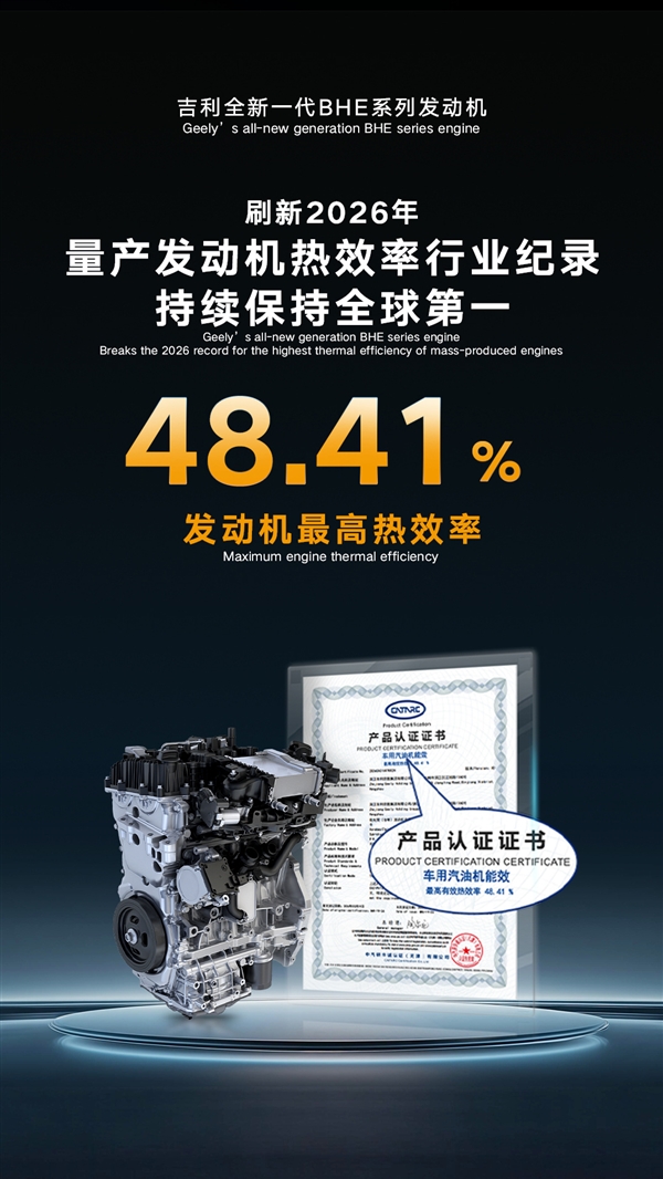 发动机热效率48.4% 吉利发布新一代i-HEV混动技术：油耗比小踏板还低