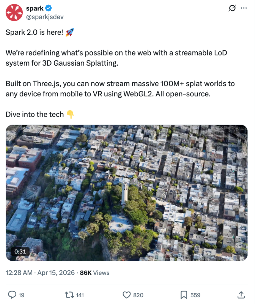 李飞飞世界模型“杀手锏”开源！网页3D大场景秒开，手机畅跑1亿点云