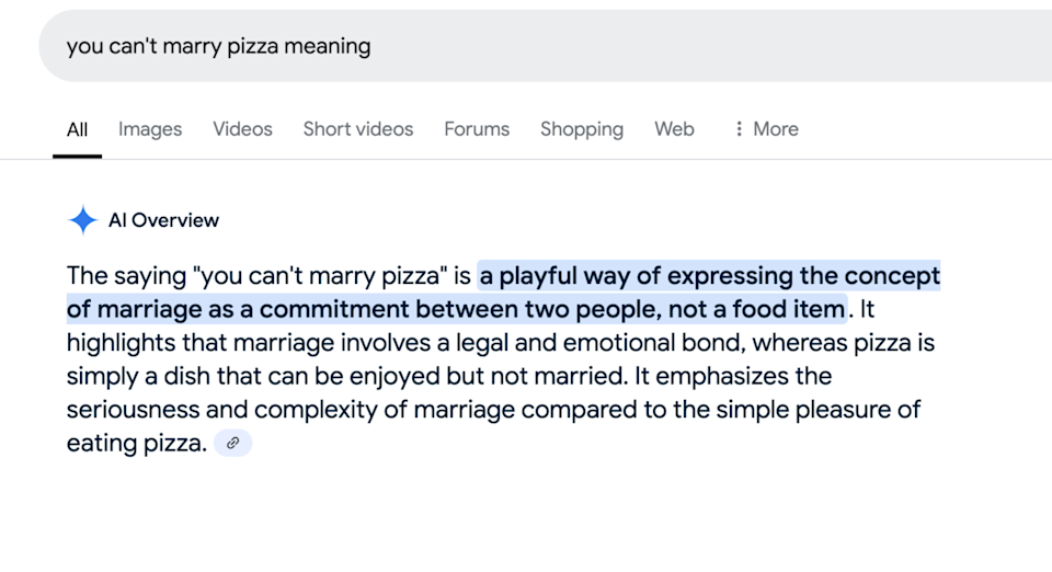 An incorrect response.