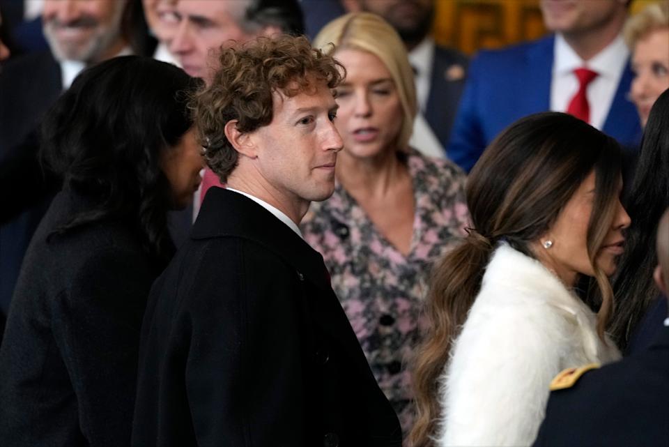 WASHINGTON, DC - JANUARY 20:  Facebook CEO Mark Zuckerberg attends the inauguration of Donald Trump in the U.S. Capitol Rotunda on January 20, 2025 in Washington, DC. Donald Trump takes office for his second term as the 47th president of the United States. (Photo by Julia Demaree Nikhinson - Pool/Getty Images)