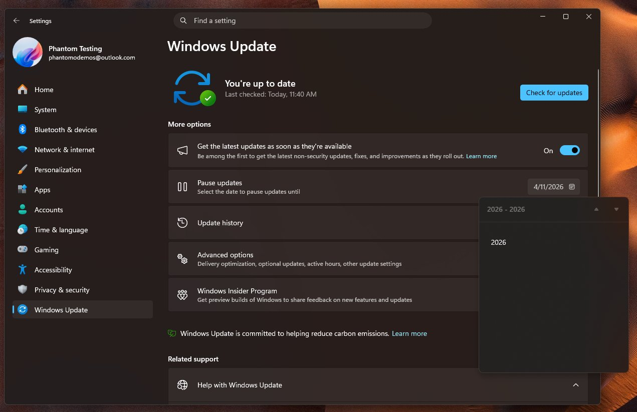 微软在Windows 11更新中增加手选日期 不再强制自动更新系统