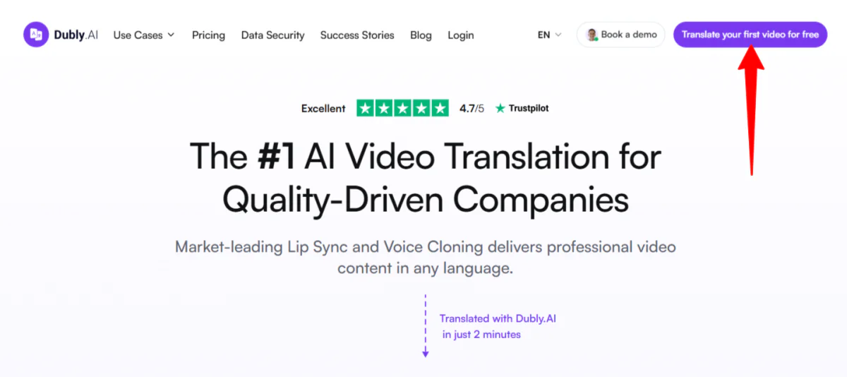 Translating my first video for free with Dubly.
