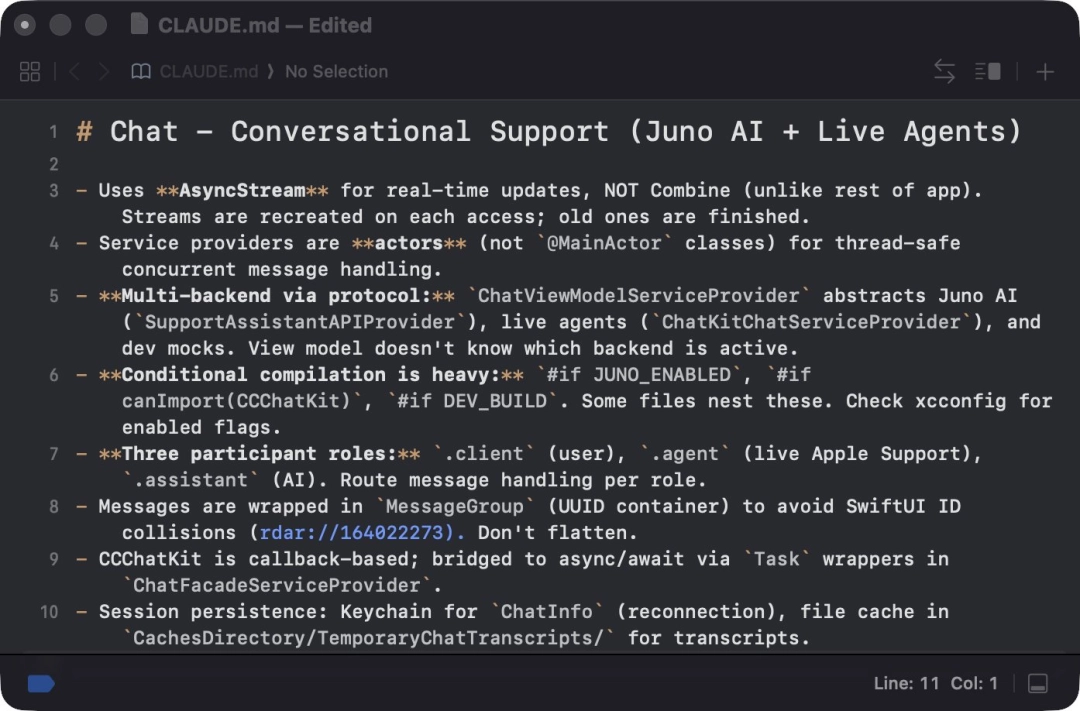 苹果官方 App 误打包了 Claude.md,原来也在用 Vibe Coding
