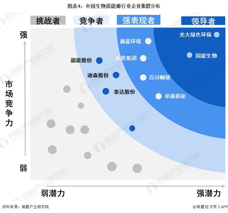 图表4:中国生物质能源行业企业集群分布