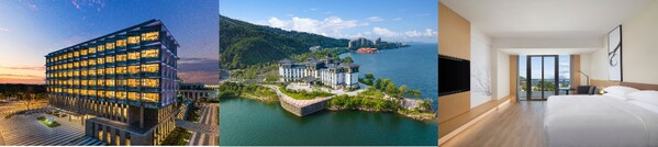 从左到右:上海滴水湖万豪万枫酒店外观、杭州千岛湖万枫酒店外观、深圳大梅沙万豪万枫酒店客房 从左到右:上海滴水湖万豪万枫酒店外观、杭州千岛湖万枫酒店外观、深圳大梅沙万豪万枫酒店客房