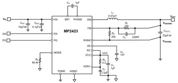 MP2423典型应用原理图 MP2423典型应用原理图