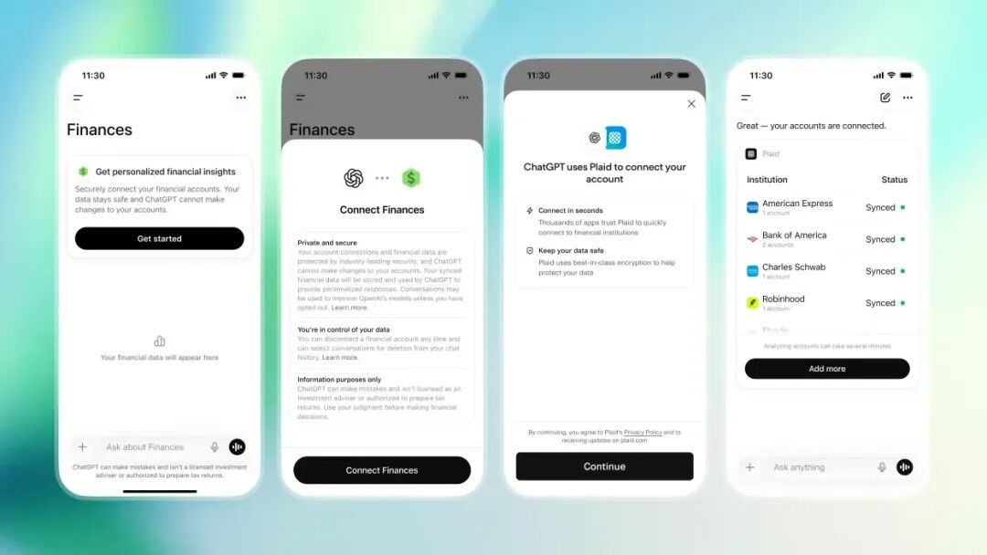 screenshots of chatgpt personal finance experience
