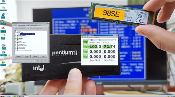 1997年的CPU配2020年代SSD！奔腾II成功驱动NVMe：100MB/s速度感人