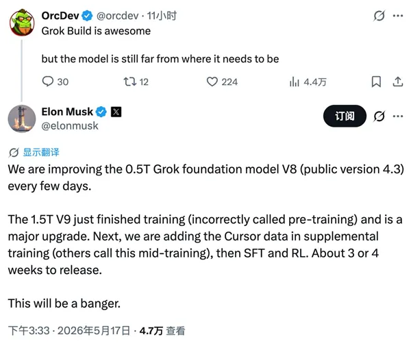 1.5万亿参数Grok完成训练