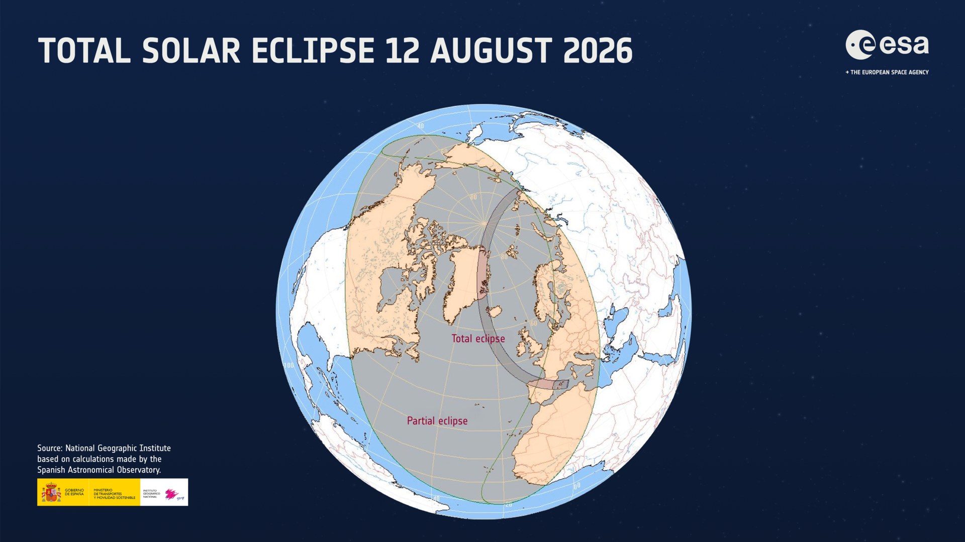 Total solar eclipse 12 August 2026 – Global map