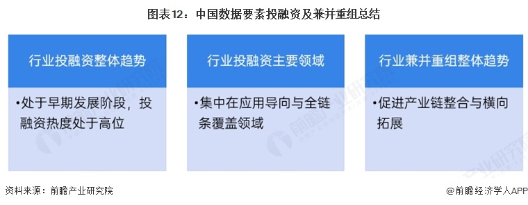 图表12:中国数据要素投融资及兼并重组总结
