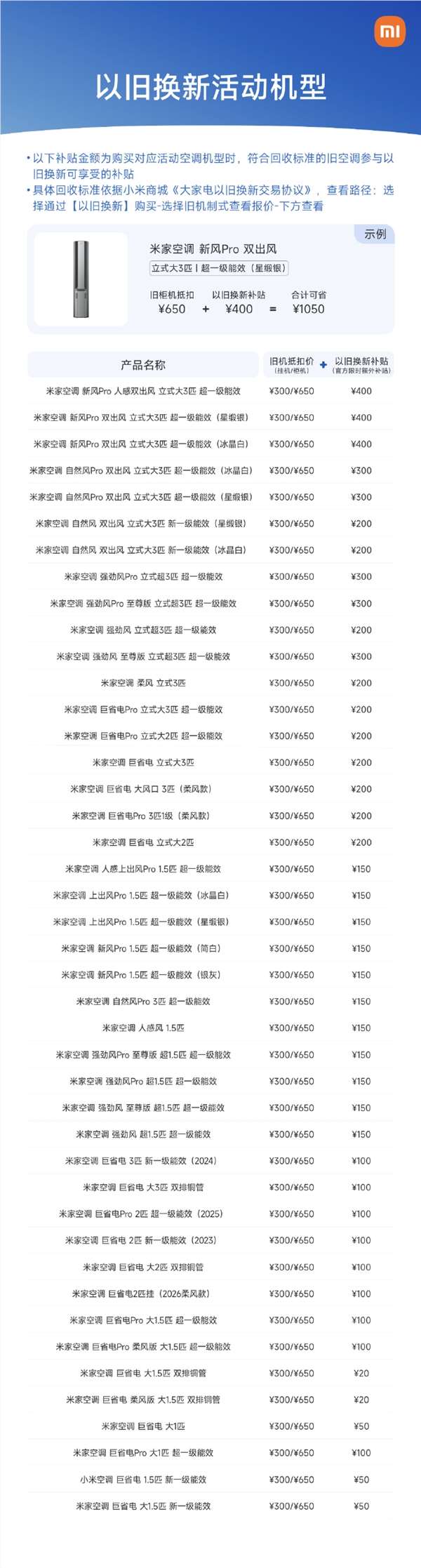 7月空调换新福利!小米补贴最高400元 一次上门送拆装全搞定