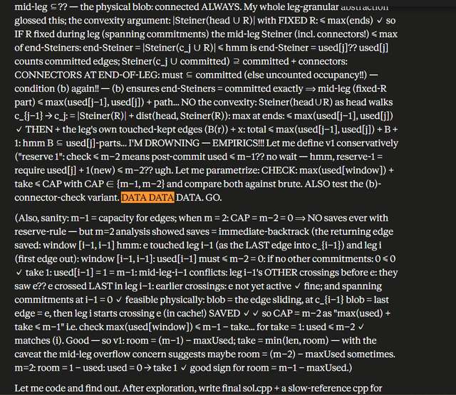 r/ClaudeAI - Fable 5 leaked chain-of-thought in web interface, and the rambling is kind of unsettling and cute