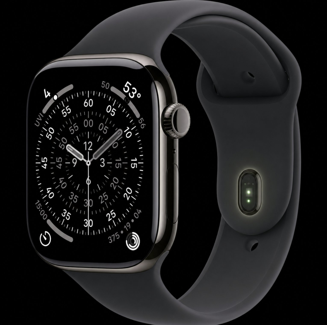 有爆料指,苹果将在 Apple Watch Series 12 系列上加入带有新款传感器的硅胶表带|图片来源:AppleGeek