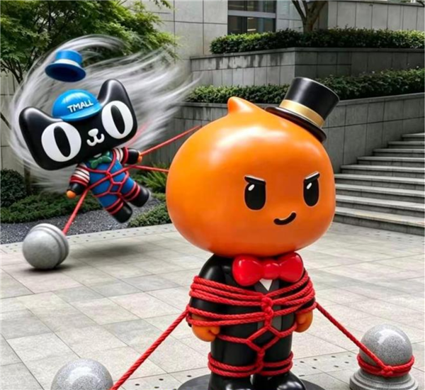 台风巴威来势汹汹！阿里吉祥物被集体五花大绑