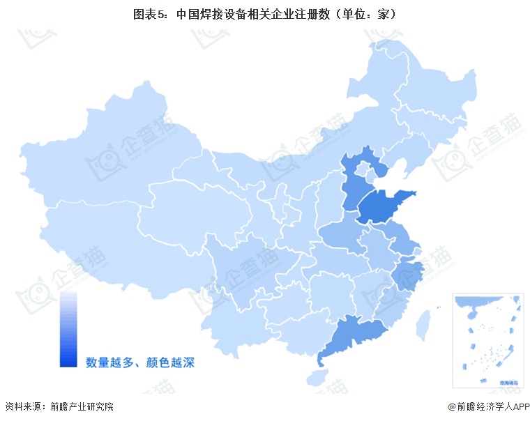 图表5:中国焊接设备相关企业注册数(单位:家)