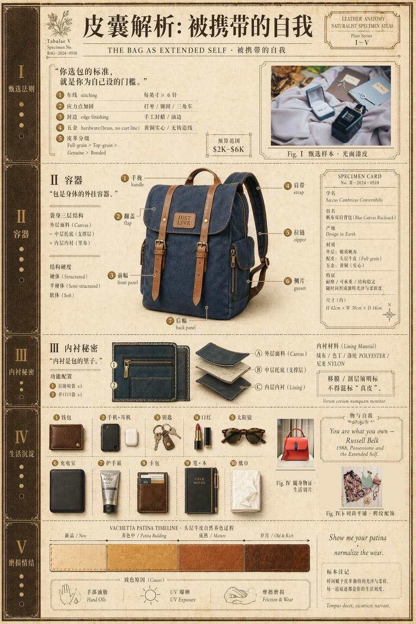 图注：U1 Pro设计的关于“背包”的信息图，可以看到图中文字清晰准确，整体设计高级美观