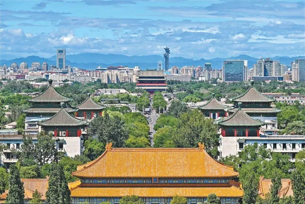 在景山上拍摄的北京中轴线风光。（资料照片） 新华社记者 李鑫摄