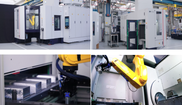 图示：搭载BA W03-22i的自动化系统高效加工航空零件