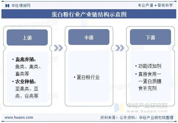 蛋白粉行业产业链结构示意图