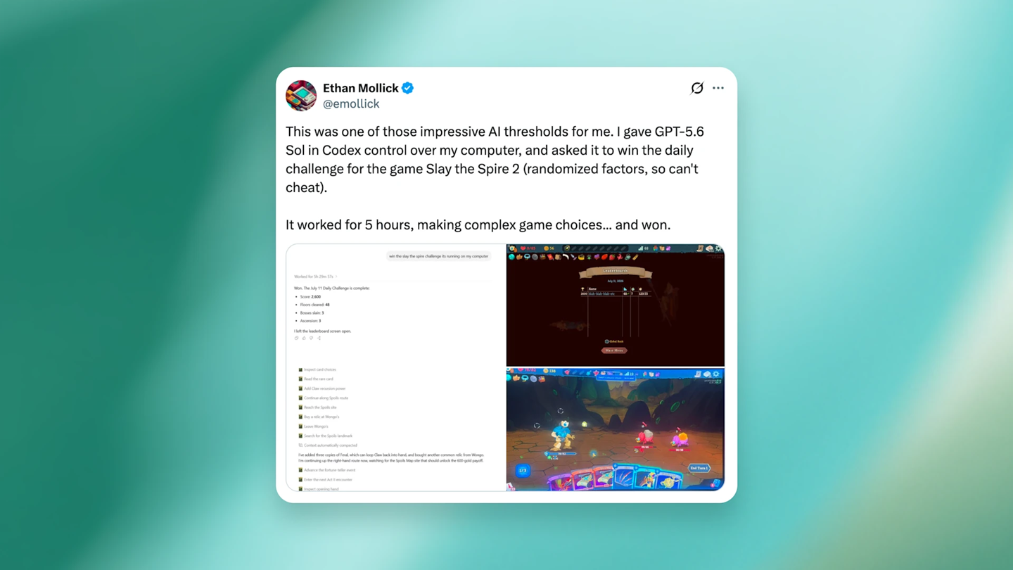 最严苛 AI 交互推理测试:OpenAI 两项改进让 GPT-5.6 Sol 提分 188%