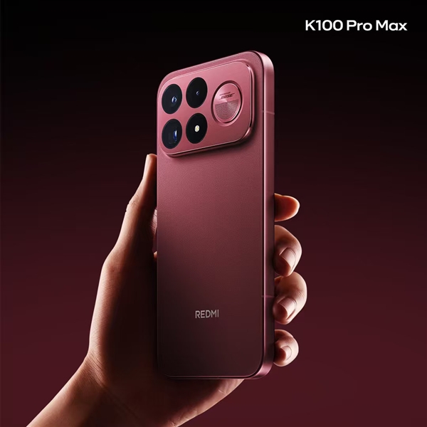 REDMI K100 Pro Max首批外观图发布:6.9英寸大直屏 赤霞珠红配色