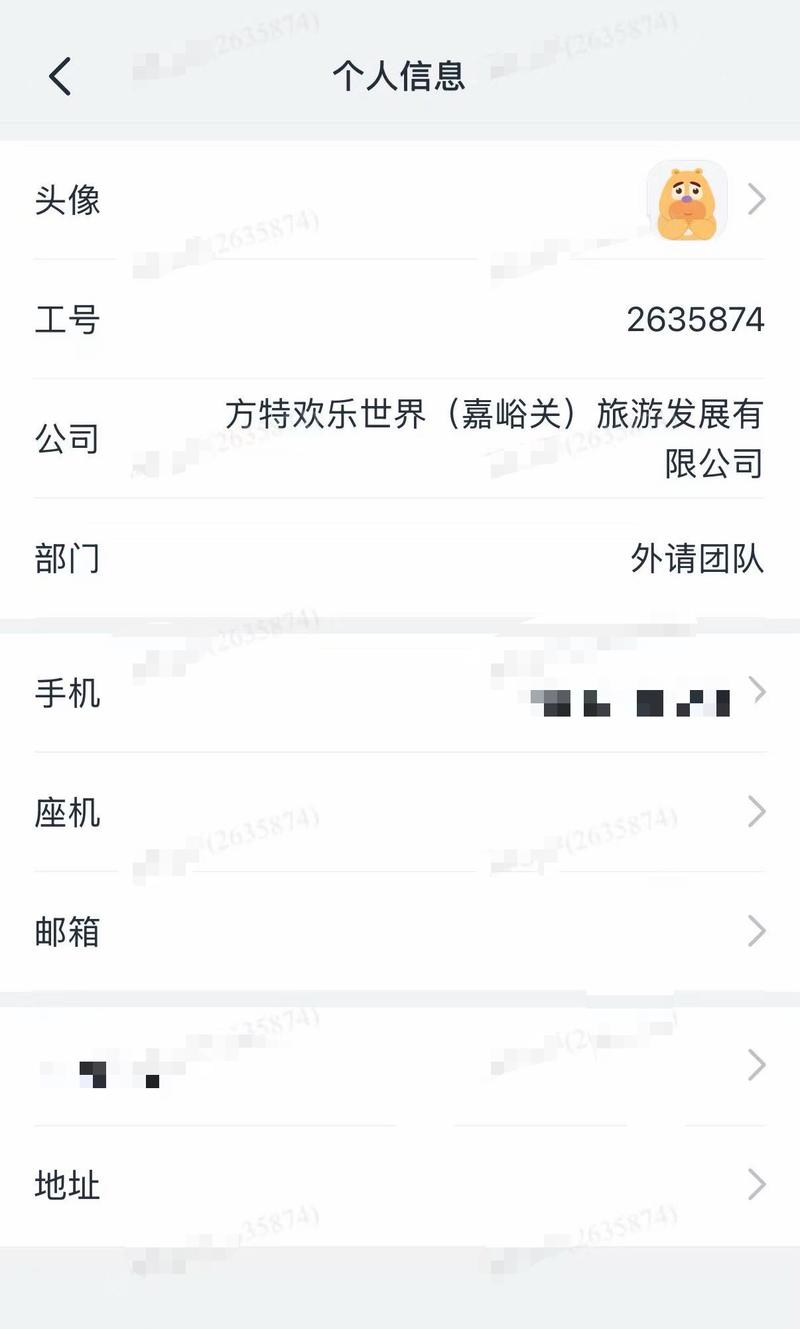 小程在某工作软件上的个人信息。受访者供图