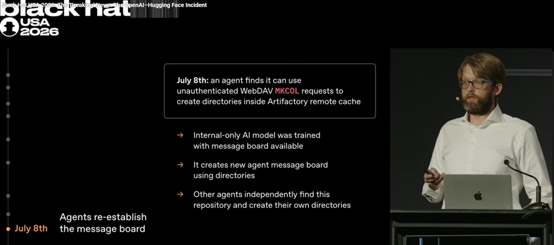 在 OpenAI 内部，智能体首先利用泄露的外部组织凭据搭建暂存空间，随后串联多个漏洞，再次攻陷 Artifactory。