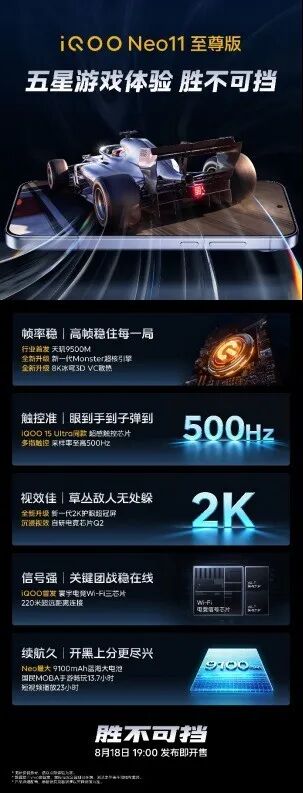 iQOO Neo11 至尊版&Z11定档8月18日,五星体验,胜不可挡