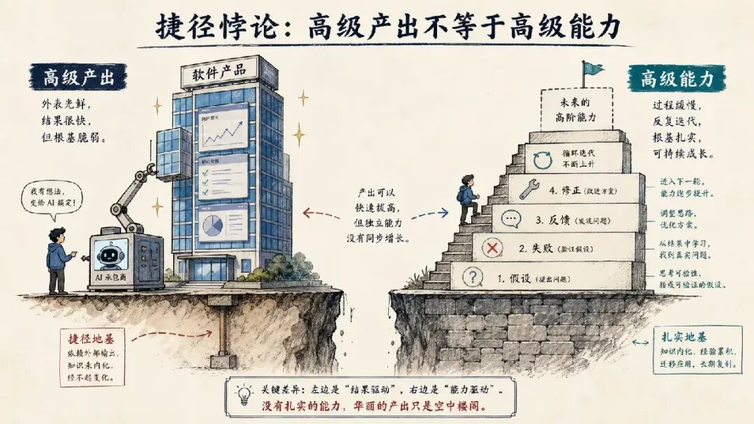 捷径悖论：高级产出不等于高级能力