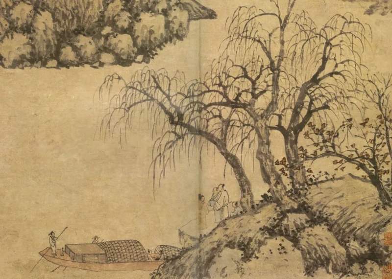 明 沈周《岁暮送别图》（局部）