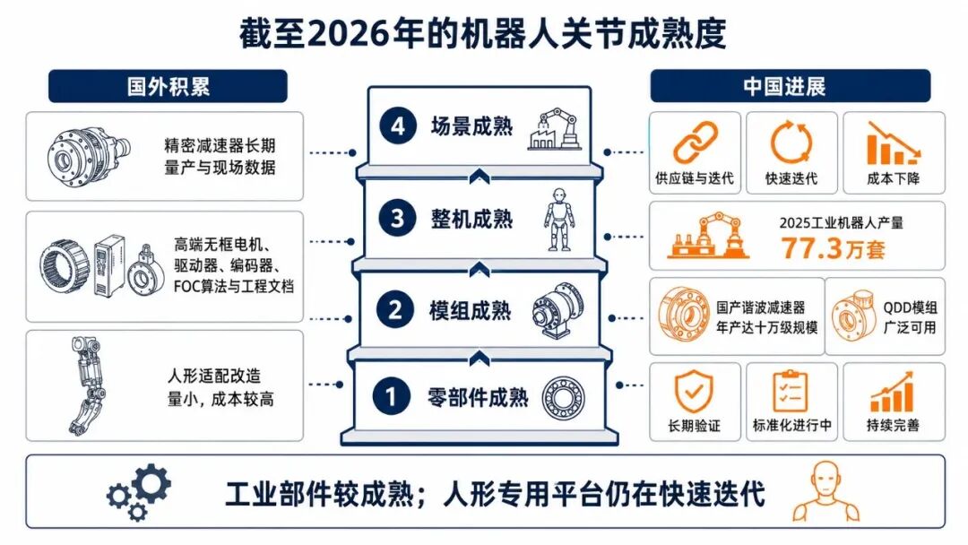 国外强在长期验证与系统工程积累，中国强在供应链、迭代和降本，人形专用平台仍未完全定型