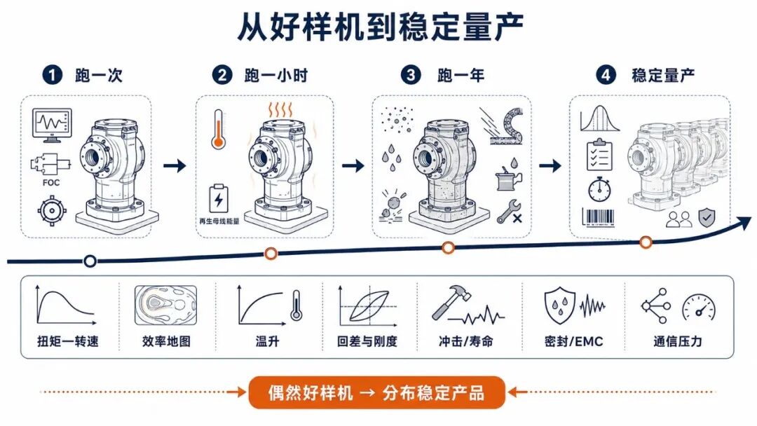 关节成熟度要从一次演示走向连续运行、长期环境验证，最后落实为分布稳定的量产产品