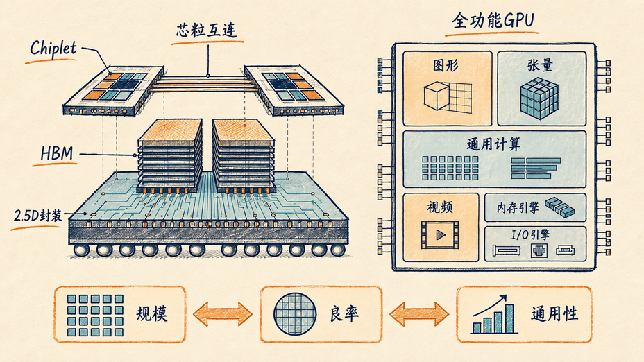Chiplet封装与全功能GPU架构对比