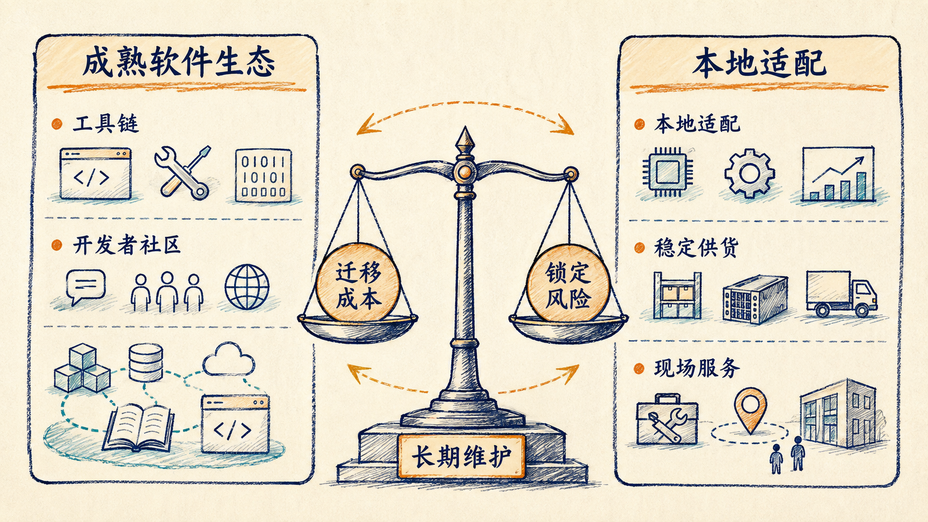 成熟软件生态与本地适配服务权衡