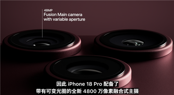 iPhone 18 Pro/Pro Max正式发布:首发2nm A20 Pro 主摄首次支持可变光圈