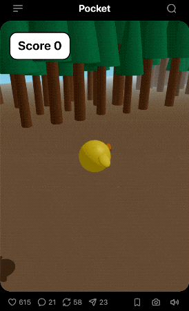 当年爆火的《Flappy Bird》的 3D 版｜图片来源：Pocket